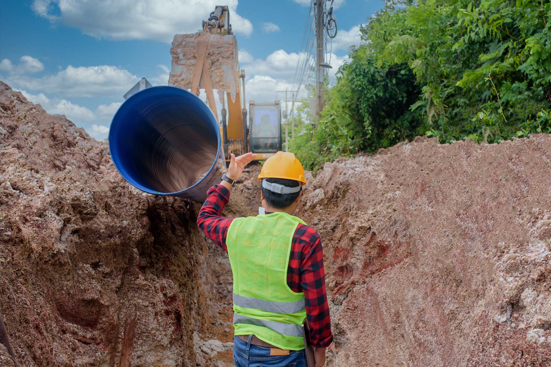 Sewage and water supply system in Al Junaibi